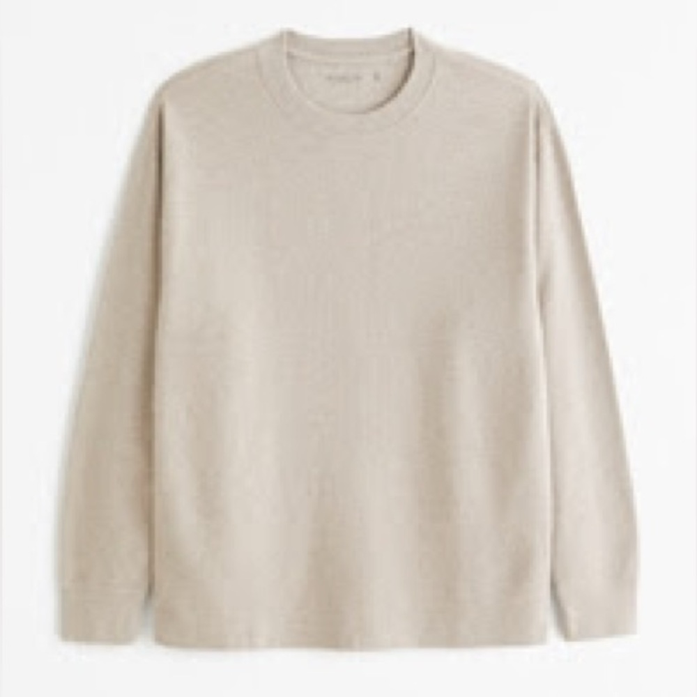 Abercrombie & Fitch Long-Sleeve Grid Waffle Tee L